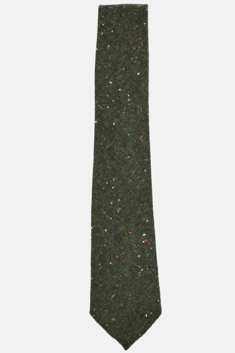 Speckled Dark Green Wool Tie - Dark Green