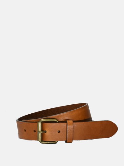 Curated Basics Tan Brown Leather with Brass Buckle Belt product