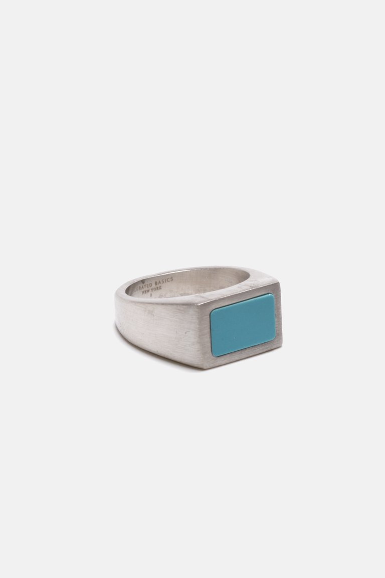 Turquoise Inlay Ring - Gold
