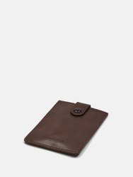 Vertcal Dark Brown Leather Card Sleeve - Dark Brown