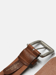 Wide Dark Brown Leather with Silver Buckle Belt