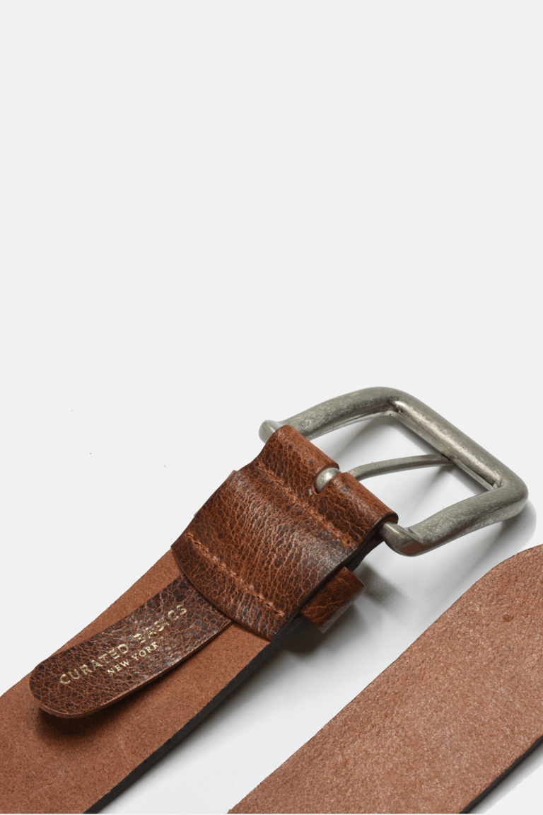 Wide Dark Brown Leather with Silver Buckle Belt