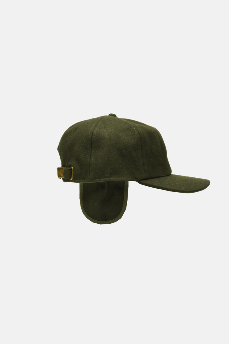 Wool Hat With Optional Fold Down Ear-flap - Green