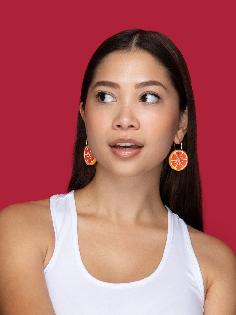 Blood Orange Hoop Earrings
