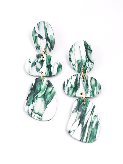 By Chavelli Celestia Dangly Earrings in Green Marble product