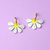 Daisy Earrings in Marbled White