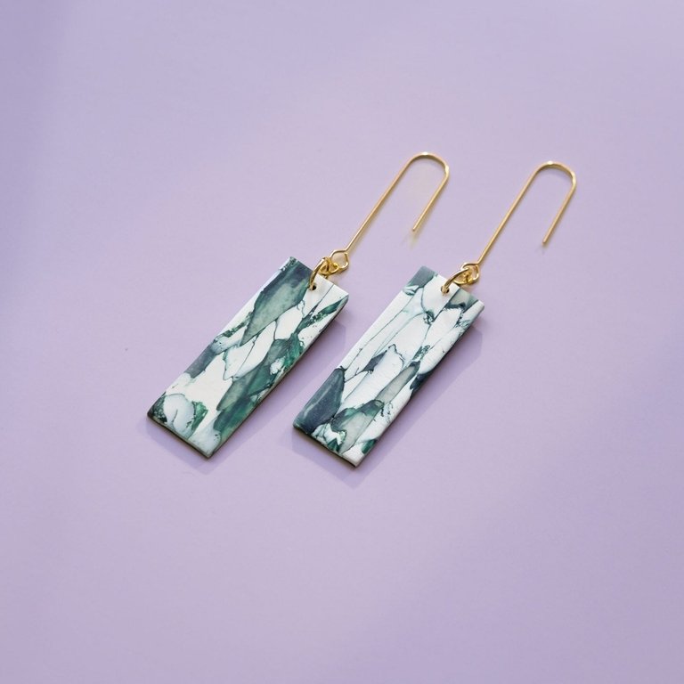 Giulia dangly earrings in Green Marble