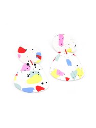 Organic Blob statement earring in Paint Splatter  - Paint Splatter