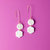 White Geometric Dangly Earrings