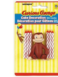 Curious George Cake Decoration with 6 Candles