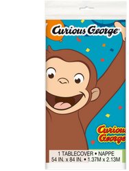 Curious George Party Plastic Table Cover - Yellow