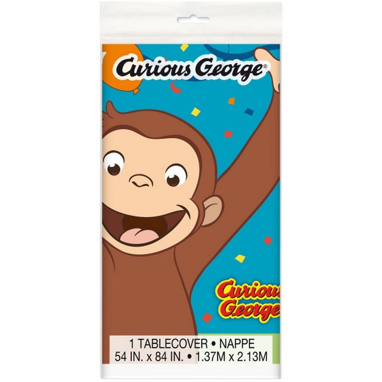 Curious George Party Plastic Table Cover - Yellow