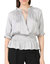 3/4 Sleeve Rouched Waist Top - Light Grey