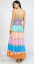 Color Blocking Pleated Cami Midi Dress