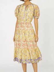 Floral Colorblock Midi Dress - Multi