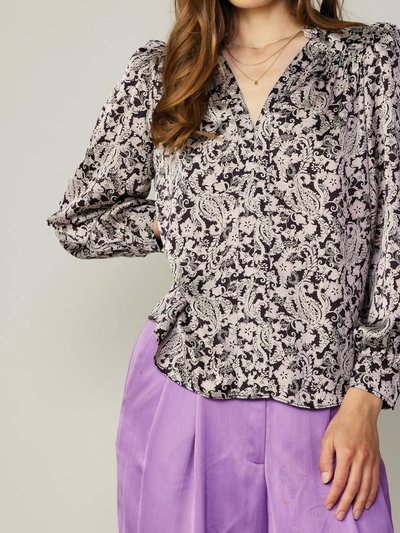 Current Air Jacquard Paisley V-Neck Blouse product