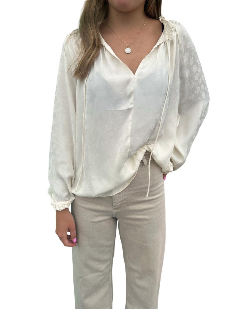 Long Sleeve Blouse In Ecru - Ecru