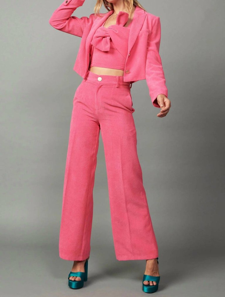 Maeve Corduroy Pants - Neon Pink