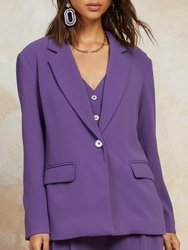 One Button Blazer - Purple