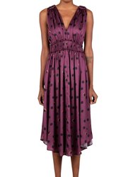 Printed Dress - Burgundy