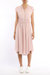 Rosette Mid Length Smocked Waist Dress - Light Pink