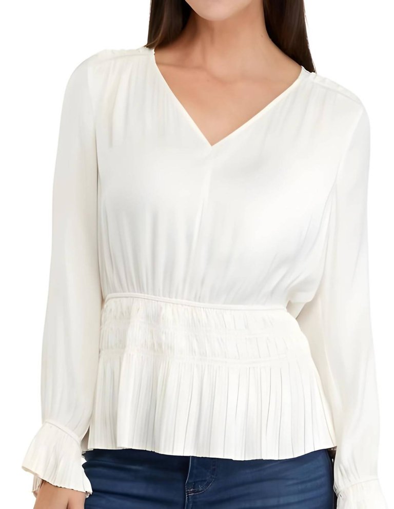 Rouched Waist Top - Cream