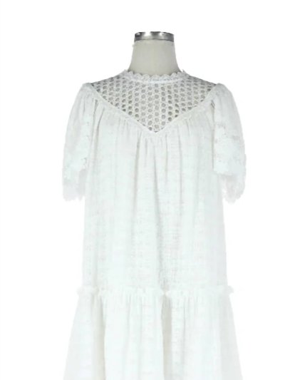 Current Air Short Sleeve Lace Dress In White product