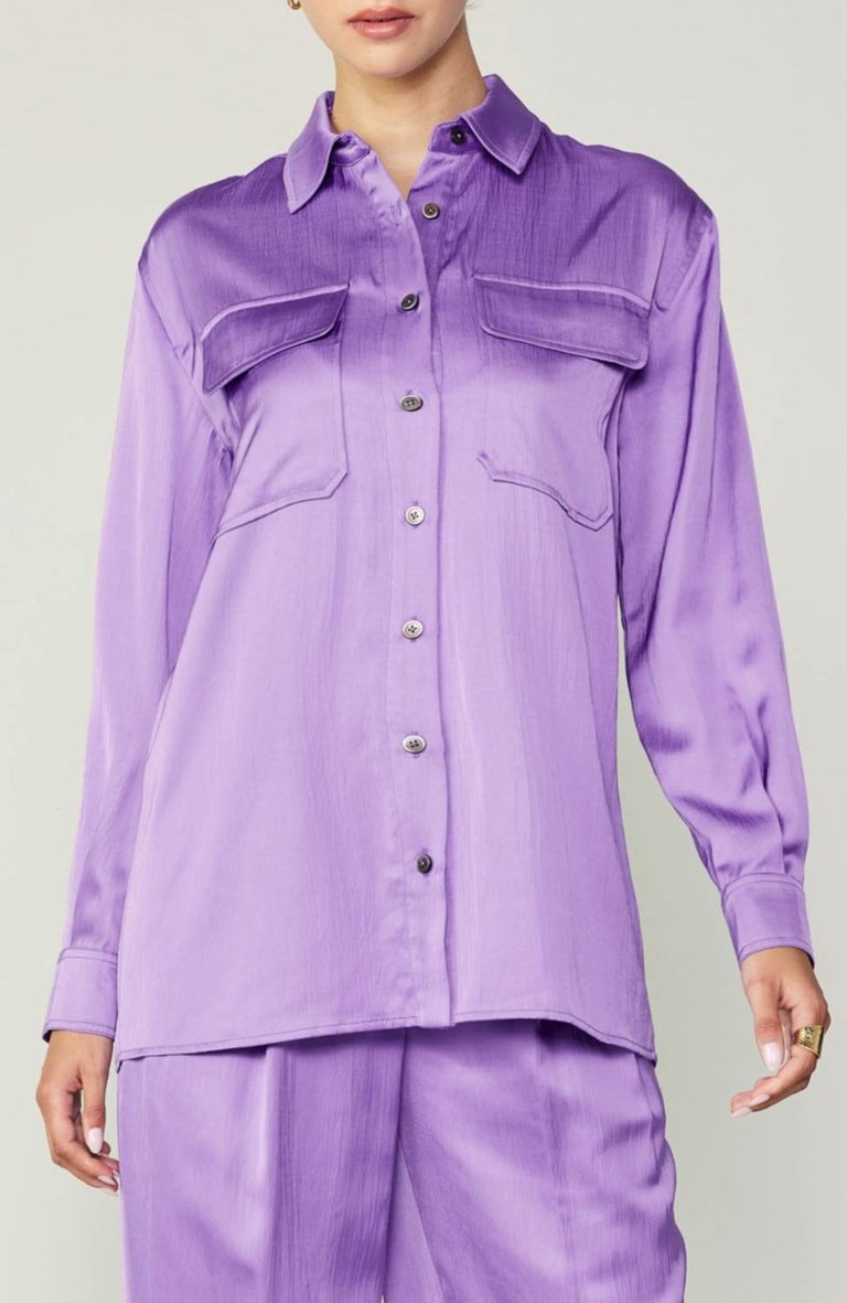 Silky Buttoned Shirt - Royal Lilac