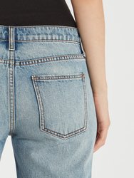 The Turnt Fling Mid Rise Studded Straight Leg Jean