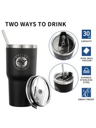 30oz Stainless Steel Vacuum Insulated Tumbler with Lid and Straw