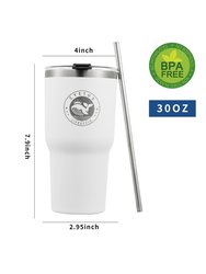 30oz Stainless Steel Vacuum Insulated Tumbler with Lid and Straw