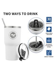 30oz Stainless Steel Vacuum Insulated Tumbler with Lid and Straw