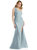 Cascading Bow One-Shoulder Stretch Satin Mermaid Dress With Slight Train - CS108  - Mist