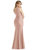 Cascading Bow One-Shoulder Stretch Satin Mermaid Dress With Slight Train - CS108 