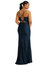 Cowl-Neck Open Tie-Back Stretch Satin Mermaid Dress With Slight Train - CS105