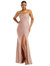 Cowl-Neck Open Tie-Back Stretch Satin Mermaid Dress With Slight Train - CS105 - Toasted Sugar