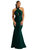 Criss Cross Halter Open-Back Stretch Satin Mermaid Dress - CS112 - Evergreen