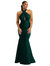 Criss Cross Halter Open-Back Stretch Satin Mermaid Dress - CS112 - Evergreen