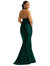 Criss Cross Halter Open-Back Stretch Satin Mermaid Dress - CS112