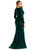 Long Sleeve Draped Wrap Stretch Satin Mermaid Dress With Slight Train - CS102