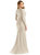 Long Sleeve Draped Wrap Stretch Satin Mermaid Dress With Slight Train - CS102