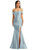 Off-The-Shoulder Corset Stretch Satin Mermaid Dress With Slight Train - CS101 - Mist