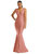 Shirred Shoulder Stretch Satin Mermaid Dress with Slight Train - CS100 - Desert Rose