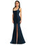 Square Neck Stretch Satin Mermaid Dress With Slight Train - CS113 - Midnight Navy