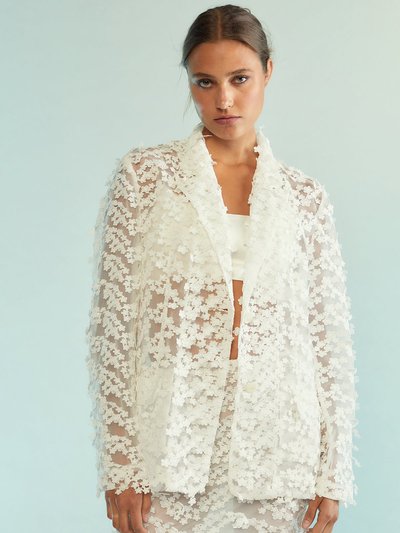 Cynthia Rowley 3D Embroidered Tulle Blazer - White product