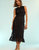 3D Embroidered Tulle Dress - Black - Black