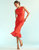3D Embroidered Tulle Dress - Red