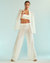 3D Embroidered Tulle Pants - White - White