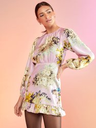 Alice Silk Dress - Pink Abstract