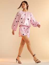 Alice Silk Shorts - Pink Polka Dot
